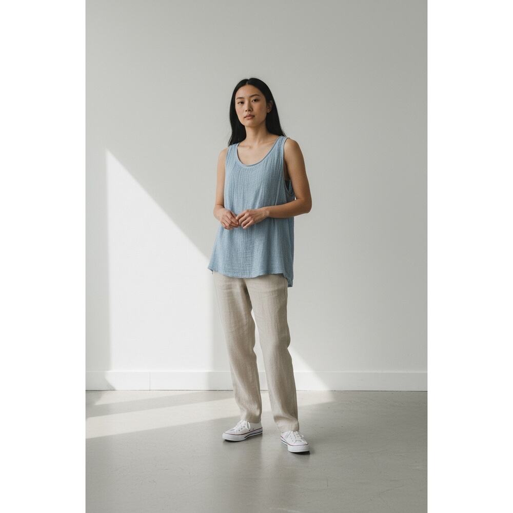 Gigi Moda cotton Italy blue tank top blouse tunic